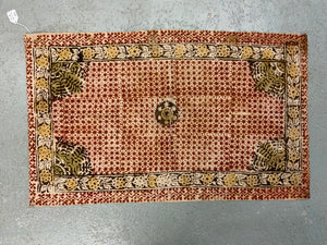 Turkish vintage handloomed block print bolster cushion cover (79 x 46cm)