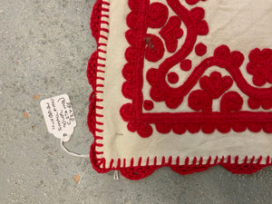 Hungarian vintage red cotton embroidery (62 x 66cm)