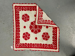Hungarian vintage red cotton embroidery (62 x 66cm)