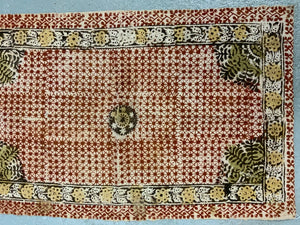 Turkish vintage handloomed block print bolster cushion cover (79 x 46cm)