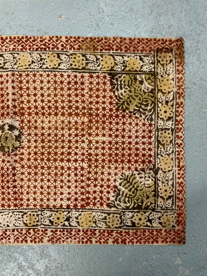 Turkish vintage handloomed block print bolster cushion cover (79 x 46cm)