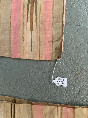 [2] Two pieces of Syrian silk in pink / white / gilt (~300 x 75cm) *AF