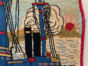 French embroidery of naval ship BURON EDMOND dated 1914-16