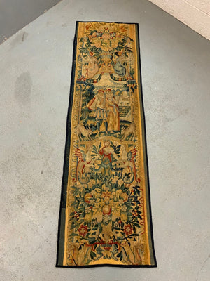Franco - Flemish antique part silk tapestry border (166 x 50cm)