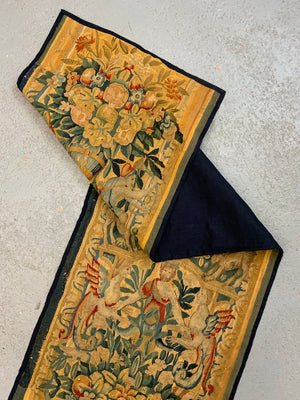 Franco - Flemish antique part silk tapestry border (166 x 50cm)