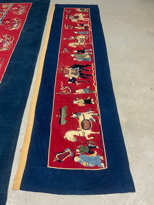 Three piece antique banner set Chinese community Burma / Thailand / SE Asian [3]