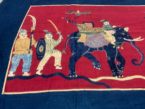 Three piece antique banner set Chinese community Burma / Thailand / SE Asian [3]