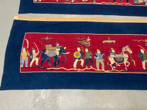 Three piece antique banner set Chinese community Burma / Thailand / SE Asian [3]