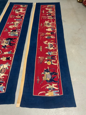 Three piece antique banner set Chinese community Burma / Thailand / SE Asian [3]