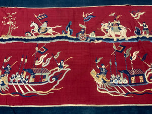 Three piece antique banner set Chinese community Burma / Thailand / SE Asian [3]