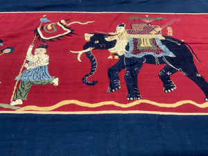 Three piece antique banner set Chinese community Burma / Thailand / SE Asian [3]