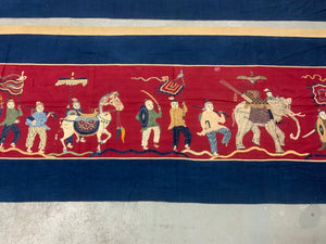 Three piece antique banner set Chinese community Burma / Thailand / SE Asian [3]