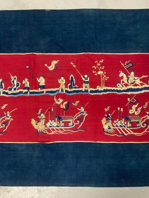 Three piece antique banner set Chinese community Burma / Thailand / SE Asian [3]