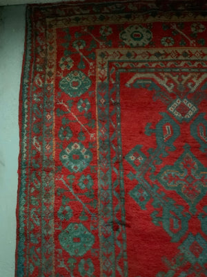 Turkish vintage 'red Turkey' Ushak oversize carpet (420 x 390cm)