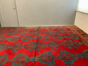 Turkish vintage 'red Turkey' Ushak oversize carpet (420 x 390cm)