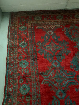 Turkish vintage 'red Turkey' Ushak oversize carpet (420 x 390cm)