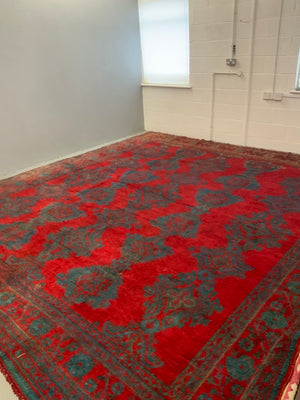 Turkish vintage 'red Turkey' Ushak oversize carpet (420 x 390cm)