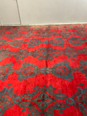 Turkish vintage 'red Turkey' Ushak oversize carpet (420 x 390cm)
