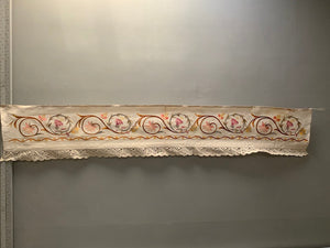 Arts & Crafts embroidered band trimmed with crochet (183 x 30cm)