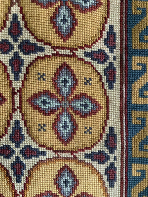 French vintage petit point rug (140 x 87cm)
