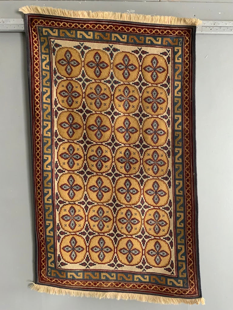 French vintage petit point rug (140 x 87cm)