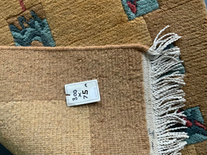 Tibetan Nepalese modern dun yellow runner (300 x 75cm)