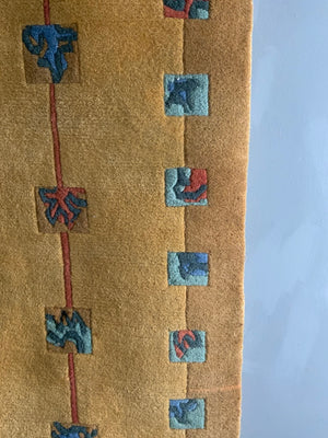 Tibetan Nepalese modern dun yellow runner (300 x 75cm)