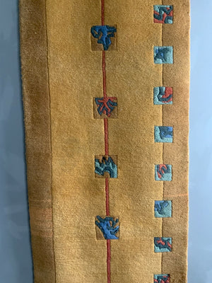 Tibetan Nepalese modern dun yellow runner (300 x 75cm)