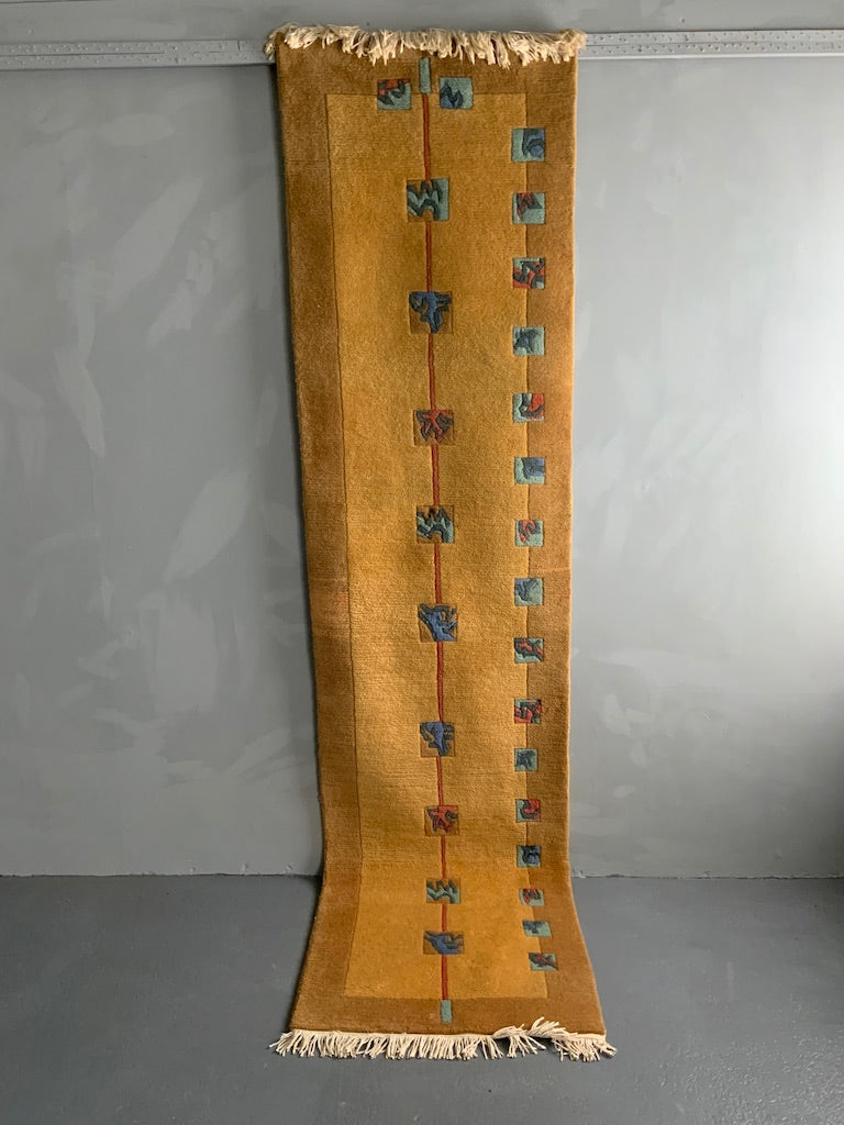 Tibetan Nepalese modern dun yellow runner (300 x 75cm)