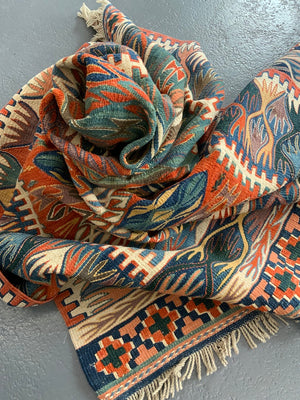 Turkish Konya kilim with Nazumlah design (178 x 148cm)