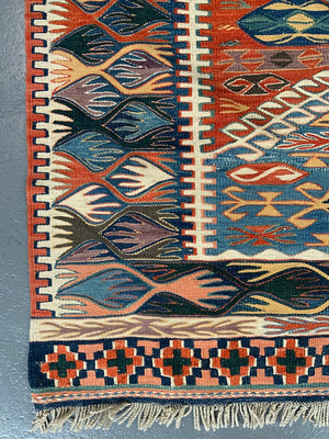 Turkish Konya kilim with Nazumlah design (178 x 148cm)