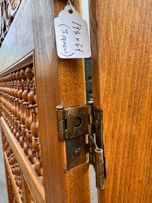 Damacus mashrabiya three-fold wooden screen (~198 x 180cm)