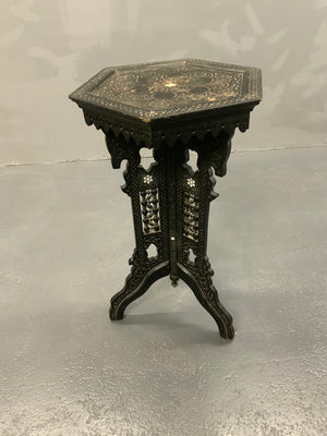 Syrian jardiniere table - hexagonal top with MOP inlay (66 x 40cm)