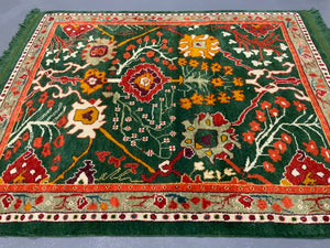 CROR bespoke Turkish Edwardian Ushak design small carpet (222 x 182cm) *new