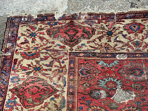 Sarouk Ferreghan large antique oversize carpet fragment *AF