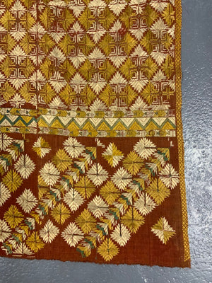 Punjab antique Phulkari silk embroidered shawl (257 x 157cm)