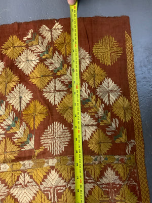 Punjab antique Phulkari silk embroidered shawl (257 x 157cm)