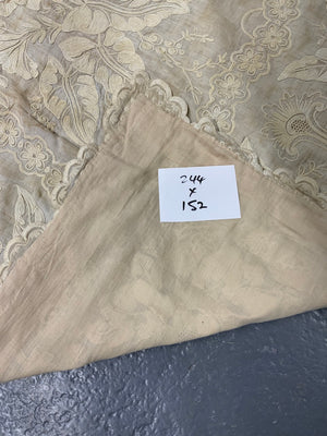 French antique cotton embroidery (244 x 152cm)