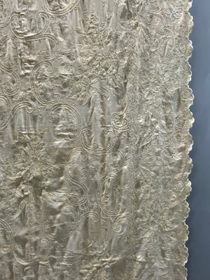 French antique cotton embroidery (244 x 152cm)