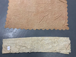 French antique cotton embroidery in pale ochre (272 x 152cm)
