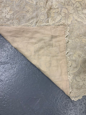 French antique cotton embroidery (244 x 152cm)