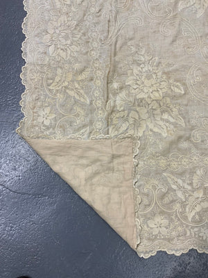 French antique cotton embroidery (244 x 152cm)