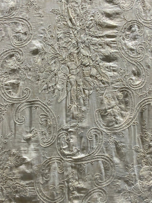 French antique cotton embroidery (244 x 152cm)