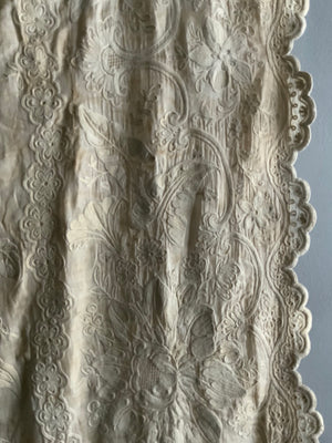 French antique cotton embroidery (244 x 152cm)