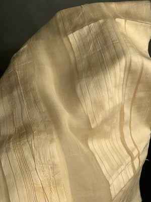 Late Ottoman silk gauze length (340 x 38cm)
