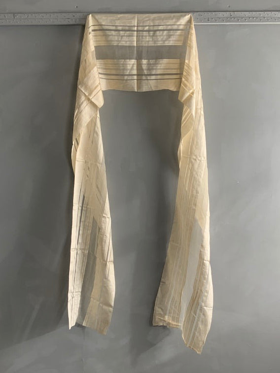 Late Ottoman silk gauze length (340 x 38cm)