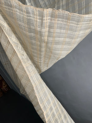 Late Ottoman chequered gauze day cover (236 x 152cm)