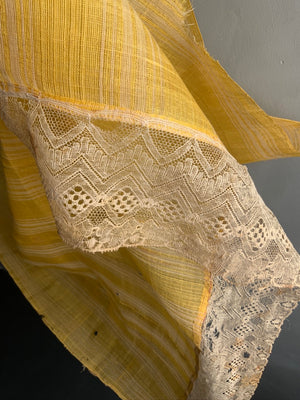 Turkish silk gauze small yellow day cover (182 x 92cm)