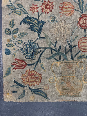 English antique tent stitch embroidered picture (38 x 45cm)