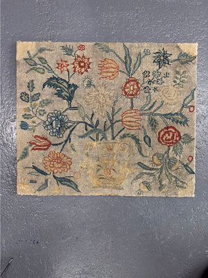 English antique tent stitch embroidered picture (38 x 45cm)